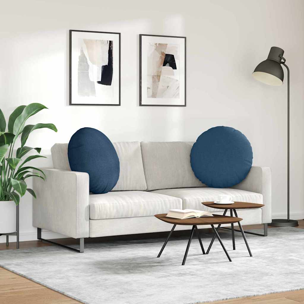 Jastučići za sjedenje 2 pcs Plava Ø80 x 29 cm tkanina
