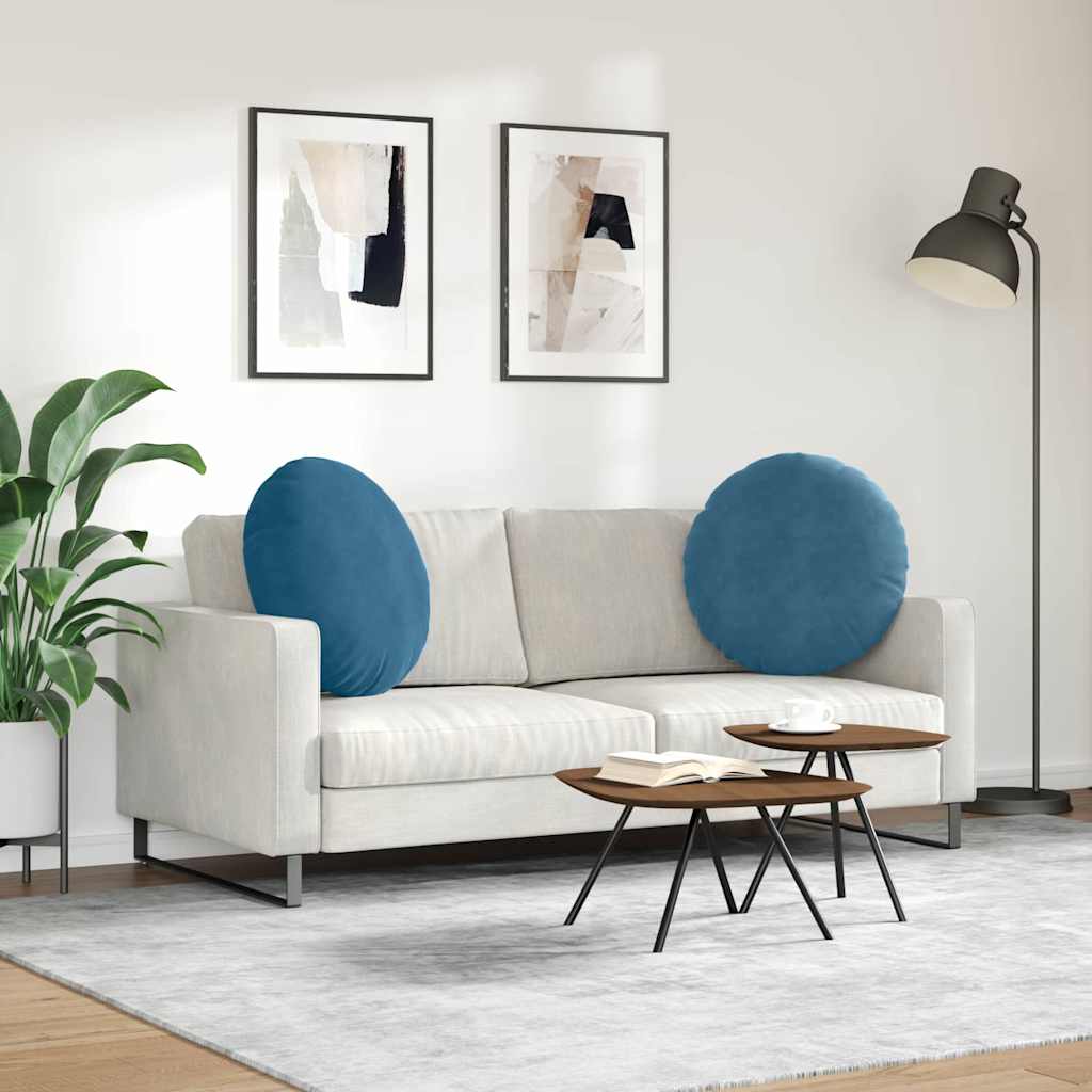 Jastučići za sjedenje 2 pcs Plava Ø 80 x 29 cm Baršun