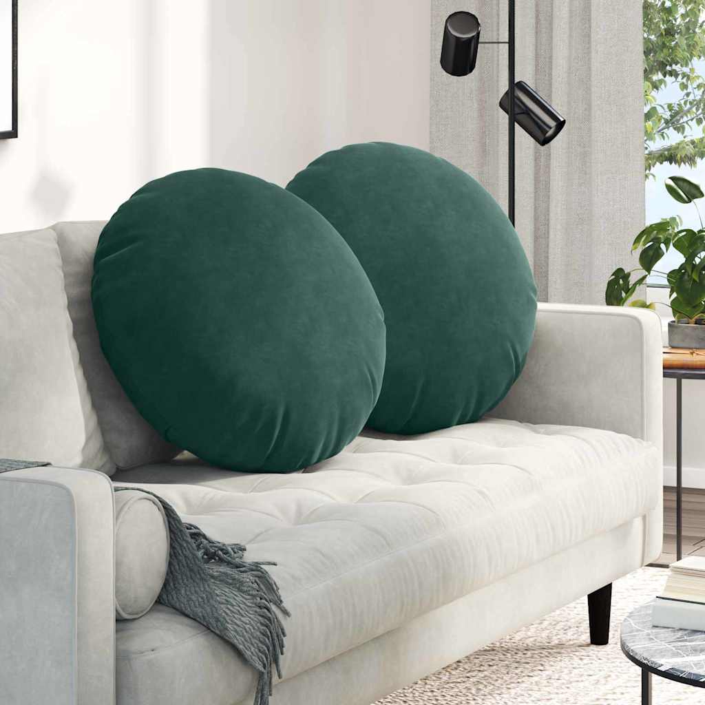 Jastučići za sjedenje 2 pcs Tamnozelena Ø 80 x 29 cm Baršun