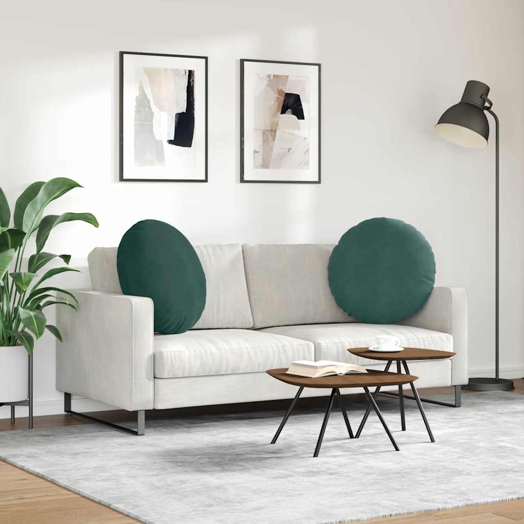 Jastučići za sjedenje 2 pcs Tamnozelena Ø 80 x 29 cm Baršun