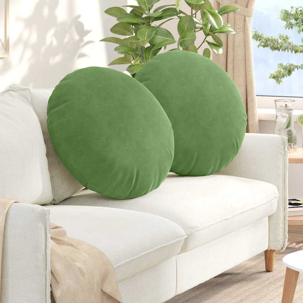 Jastučići za sjedenje 2 pcs Svijetlo zelena Ø 40 x 13 cm Baršun