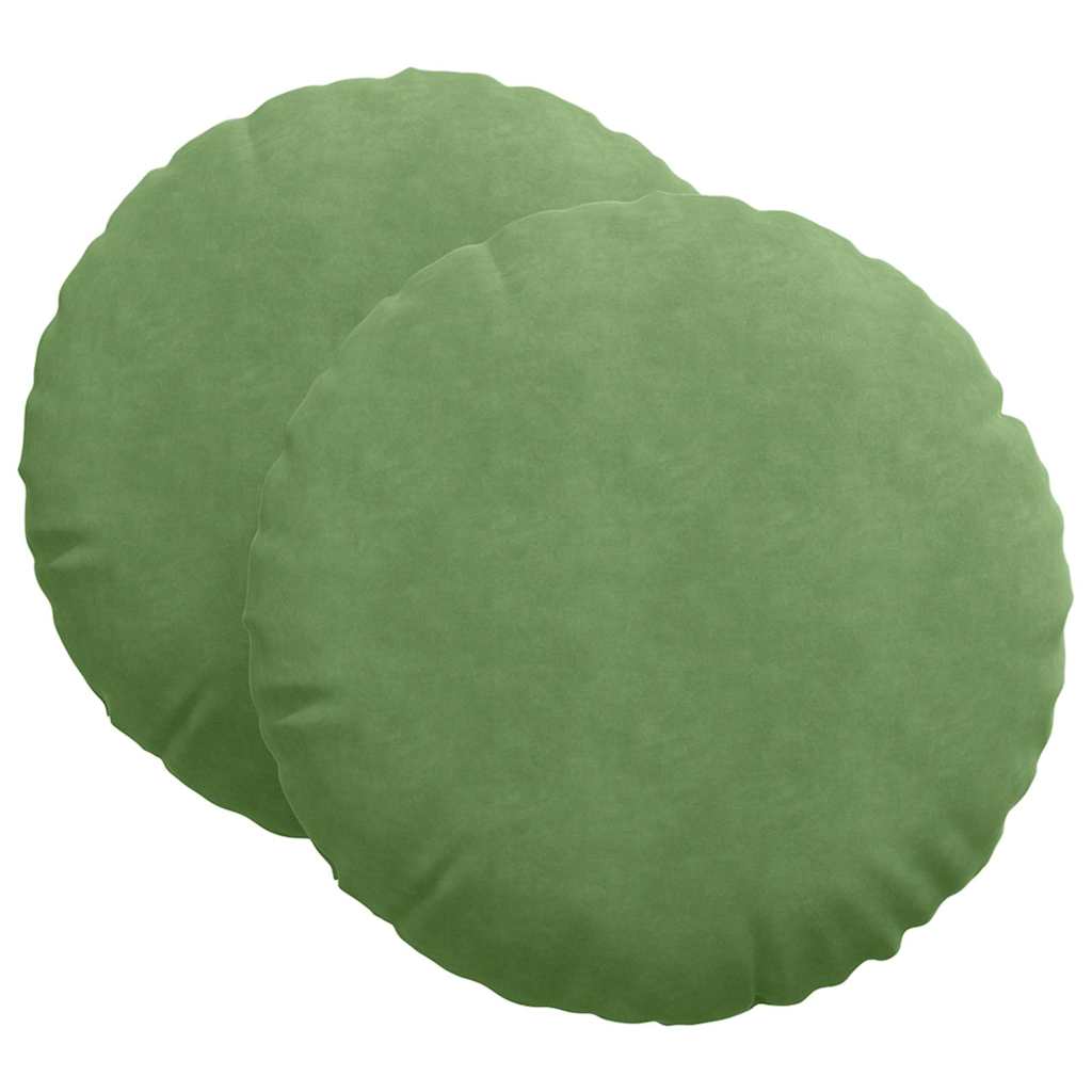 Jastučići za sjedenje 2 pcs Svijetlo zelena Ø 40 x 13 cm Baršun