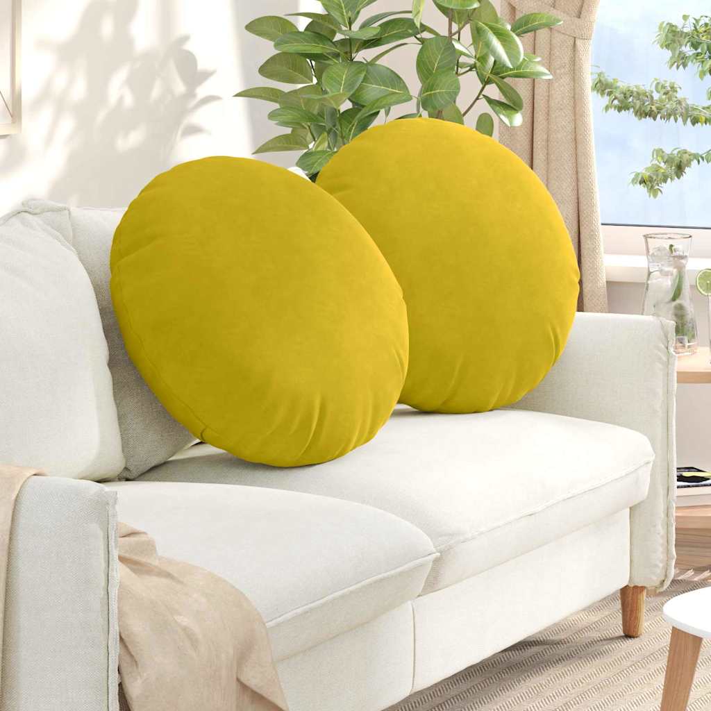 Jastučići za sjedenje 2 pcs Žuta Ø 80 x 29 cm Baršun