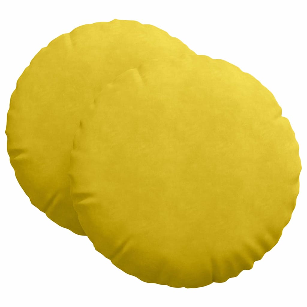 Jastučići za sjedenje 2 pcs Žuta Ø 80 x 29 cm Baršun