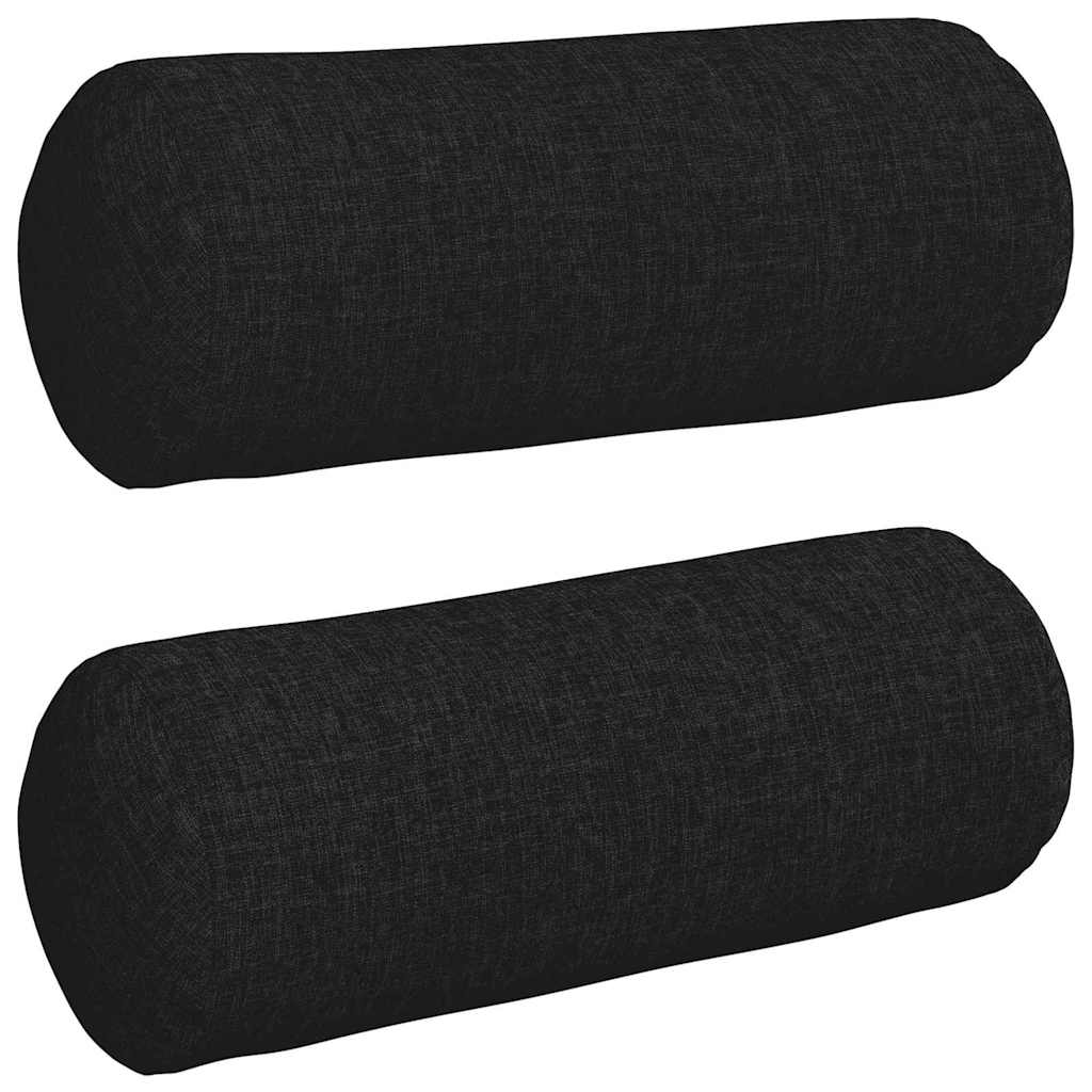 Valjkasti jastučići 2 pcs Crna Ø 15 x 40 cm tkanina