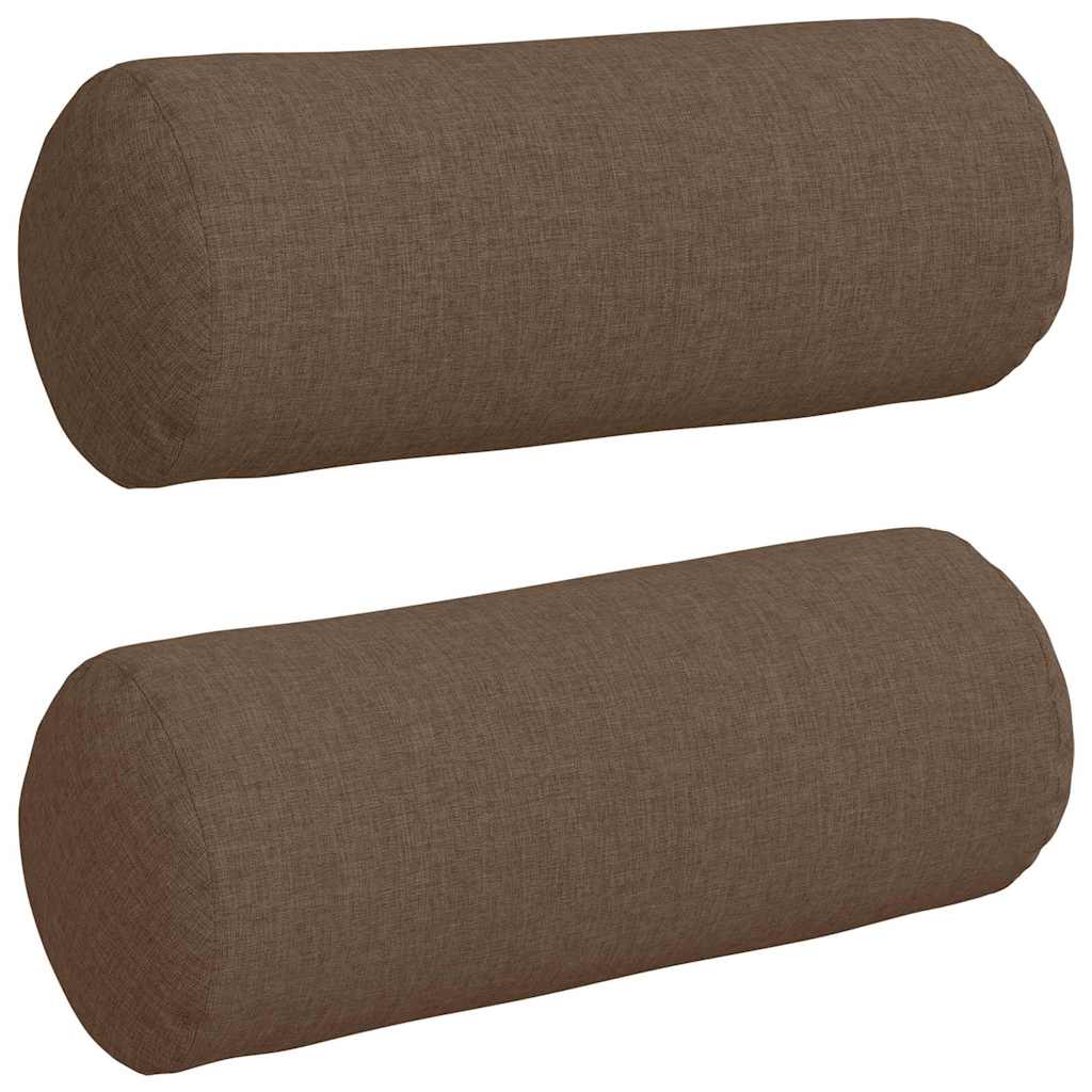 Valjkasti jastučići 2 pcs Smeđa Ø 15 x 40 cm tkanina