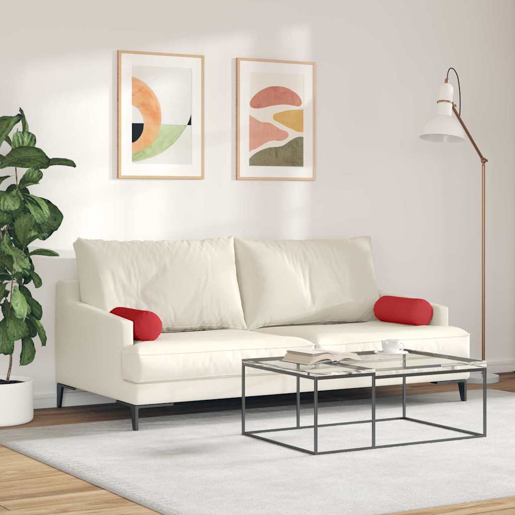 Valjkasti jastučići 2 pcs Crvena Ø 15 x 40 cm tkanina
