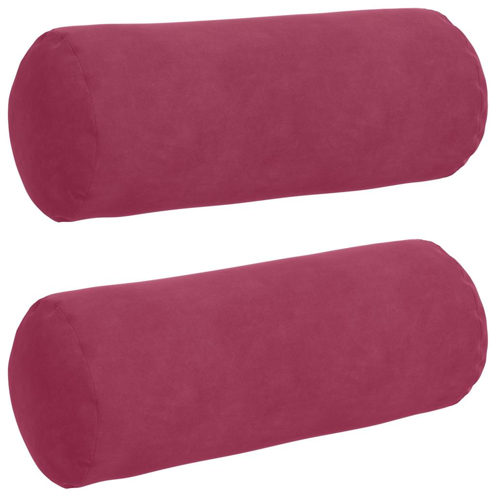 Valjkasti jastučići 2 pcs Vinska crvena Ø 15 x 40 cm