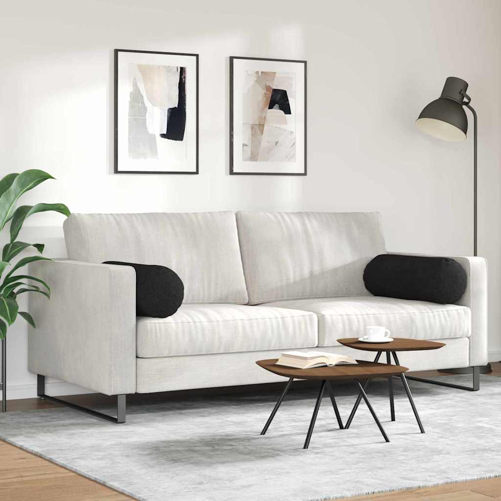 Valjkasti jastučići 2 pcs Crna Ø 25 x 70 cm tkanina