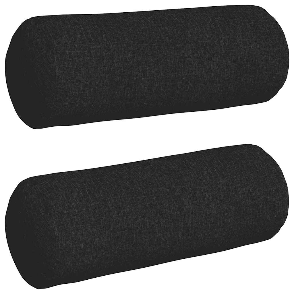 Valjkasti jastučići 2 pcs Crna Ø 25 x 70 cm tkanina