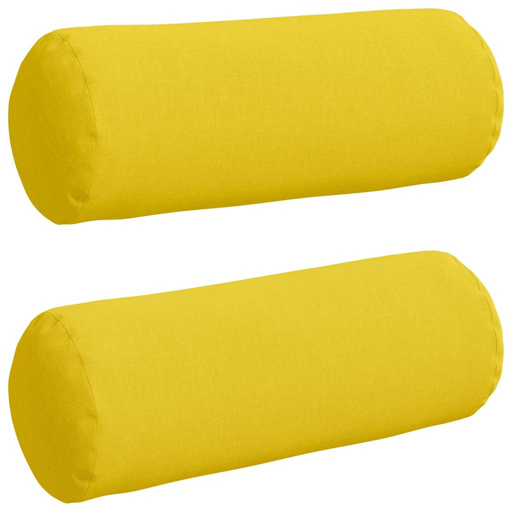 Valjkasti jastučići 2 pcs Svijetlo žuta Ø 25 x 70 cm tkanina