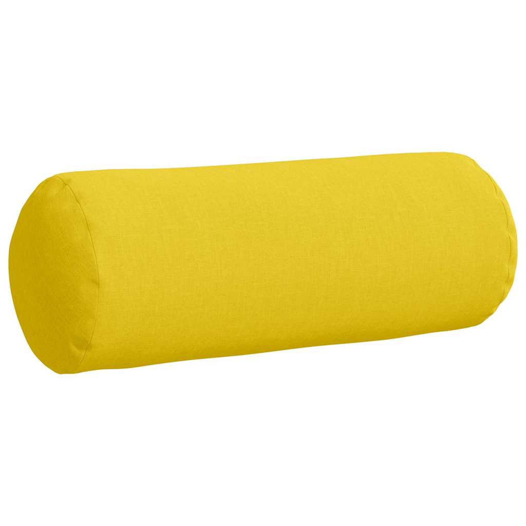 Valjkasti jastučići 2 pcs Svijetlo žuta Ø 25 x 70 cm tkanina