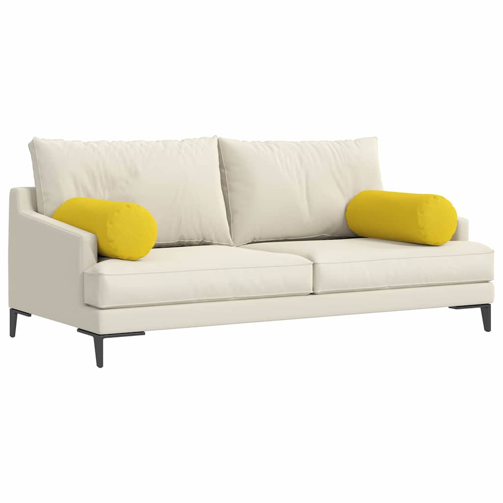 Valjkasti jastučići 2 pcs Svijetlo žuta Ø 25 x 70 cm tkanina