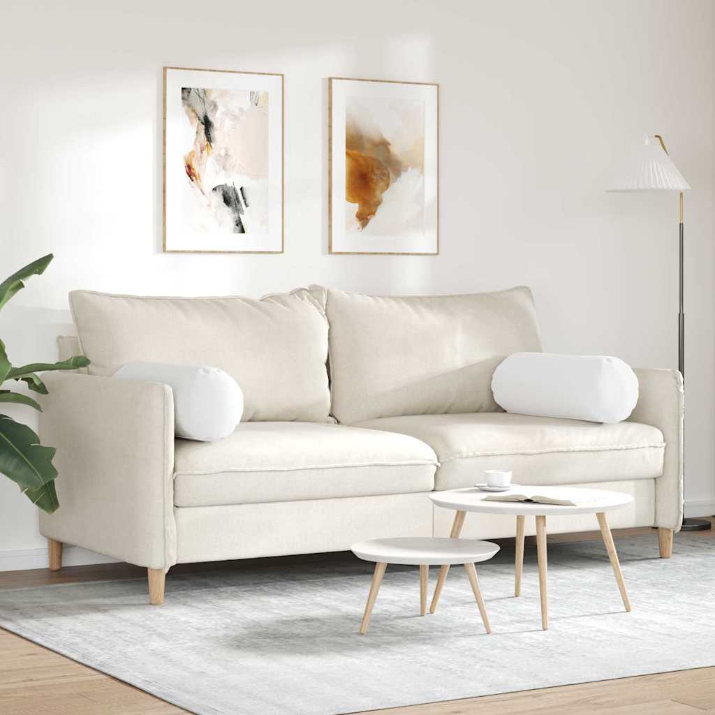 Valjkasti jastučići 2 pcs Bijelo Ø 25 x 70 cm tkanina