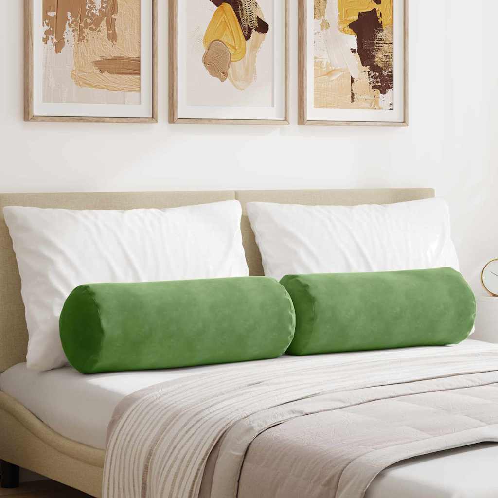 Valjkasti jastučići 2 pcs Svijetlo zelena Ø 25 x 70 cm