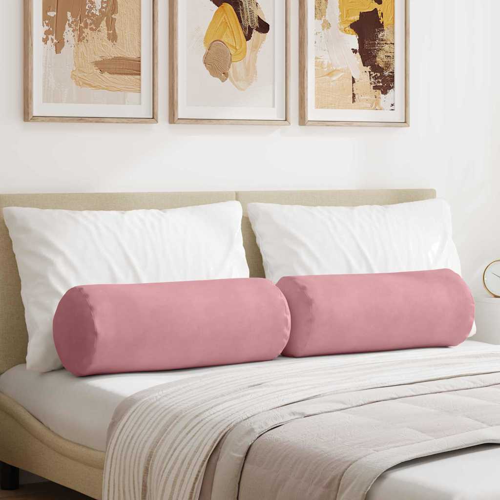 Valjkasti jastučići 2 pcs Ružičasta Ø 25 x 70 cm