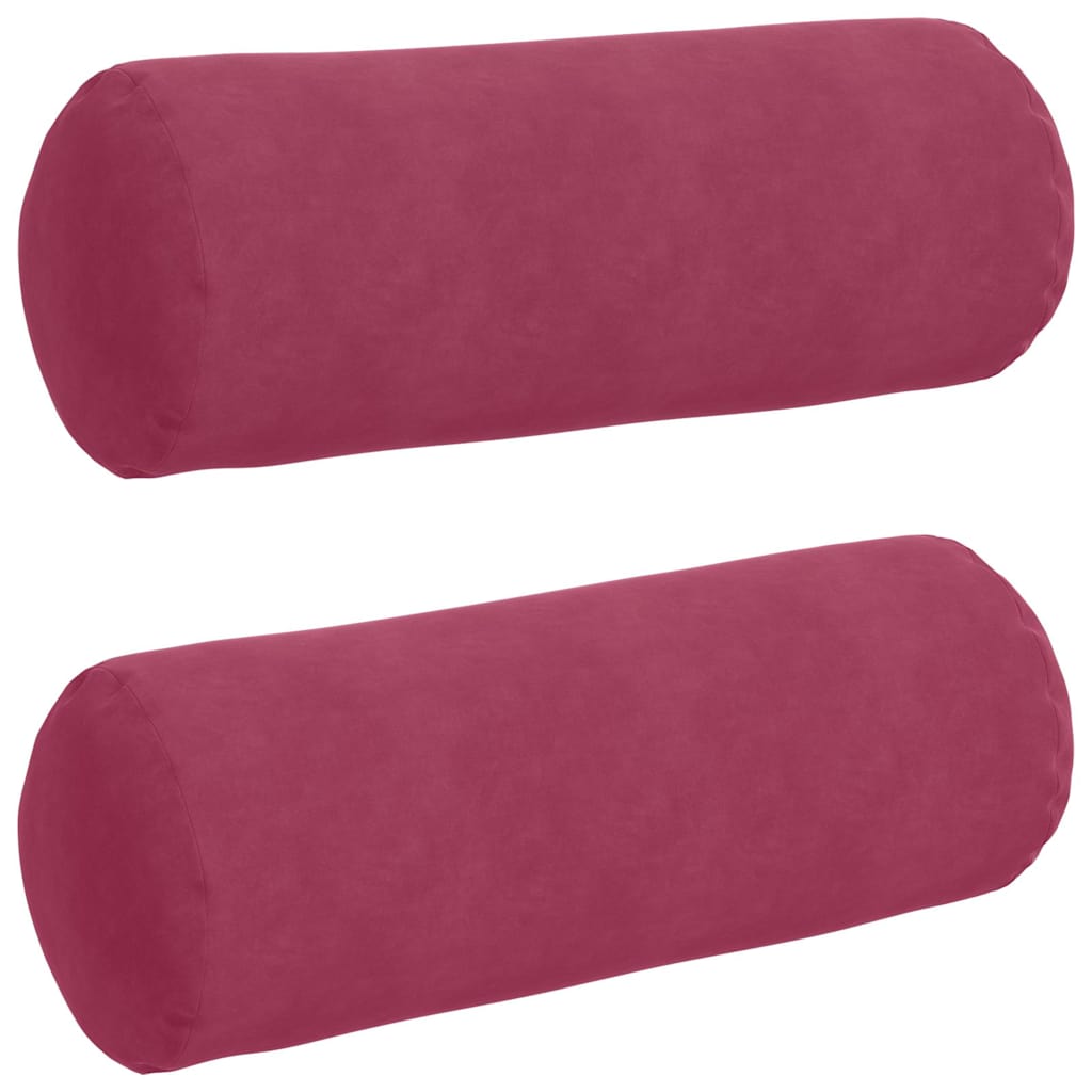 Valjkasti jastučići 2 pcs Vinska crvena Ø 25 x 70 cm