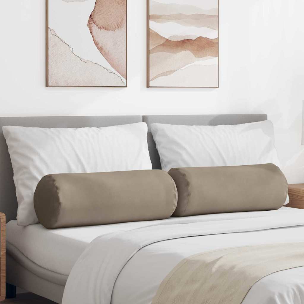 Valjkasti jastučići 2 pcs Sivo-smeđa Ø 25 x 70 cm