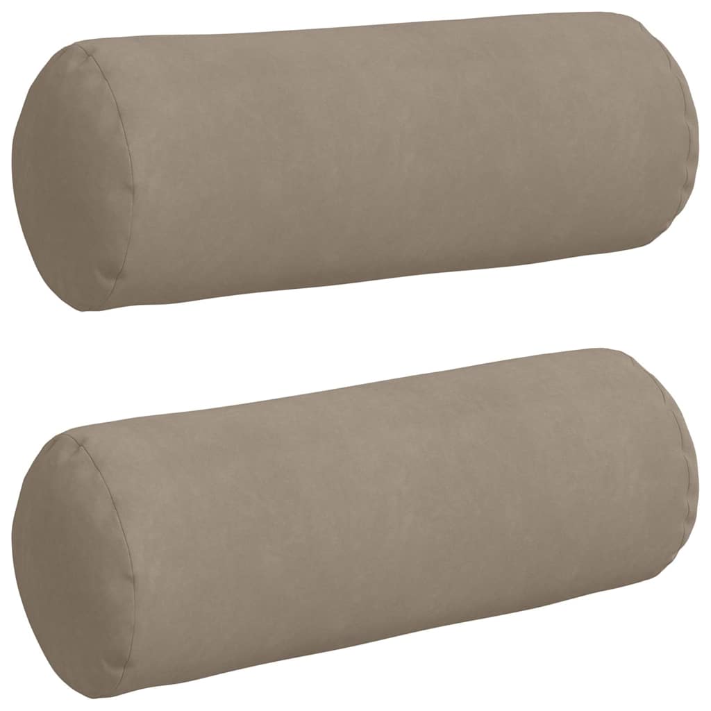 Valjkasti jastučići 2 pcs Sivo-smeđa Ø 25 x 70 cm