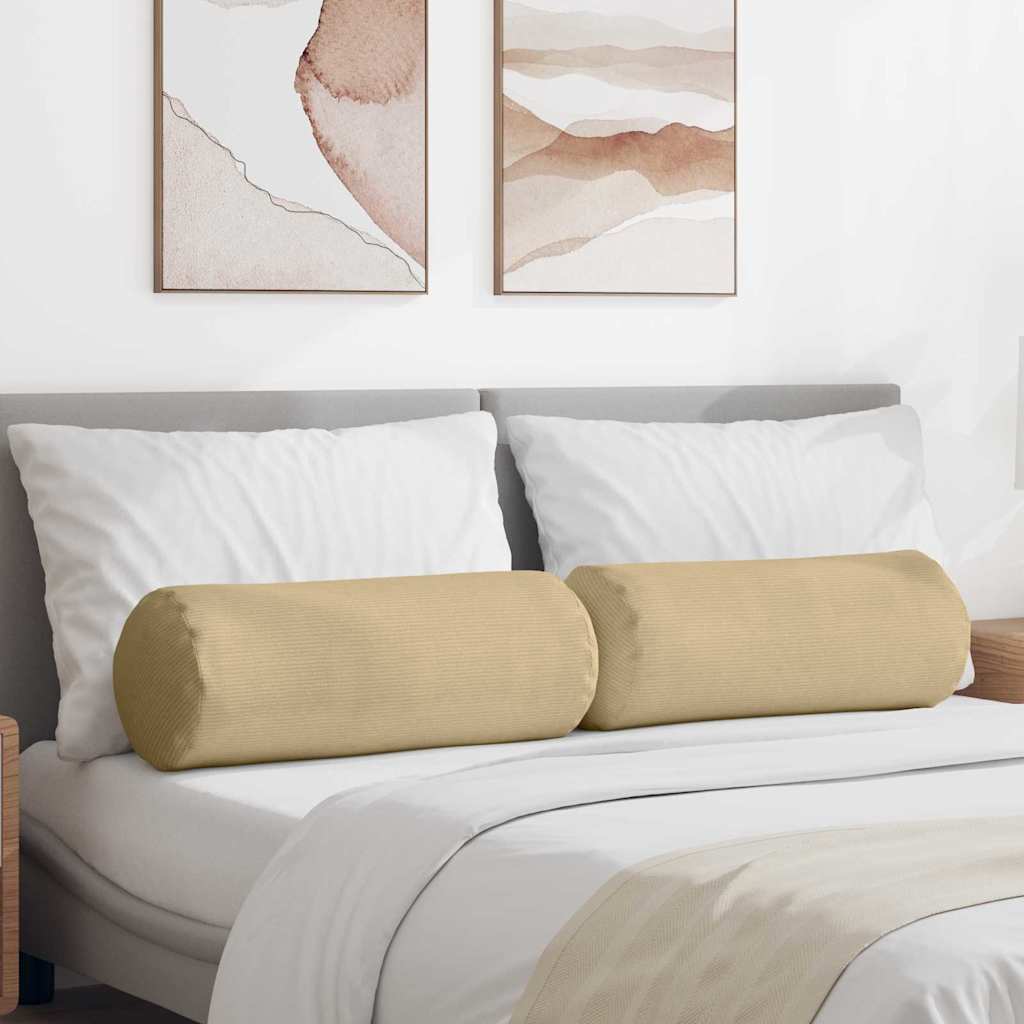 Valjkasti jastučići 2 pcs Siva zelena Ø 25 x 70 cm