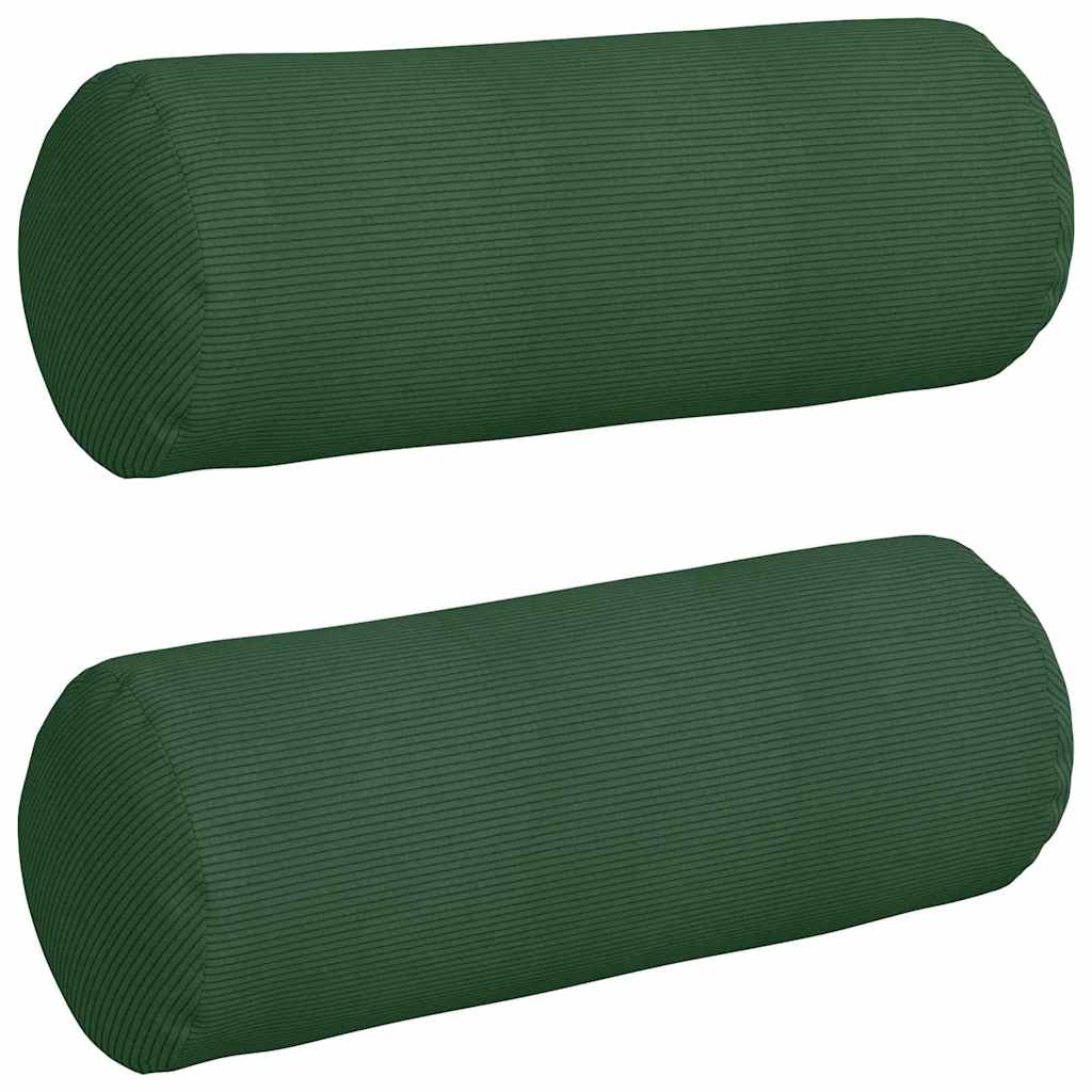 Valjkasti jastučići 2 pcs Tamnozelena Ø 25 x 70 cm