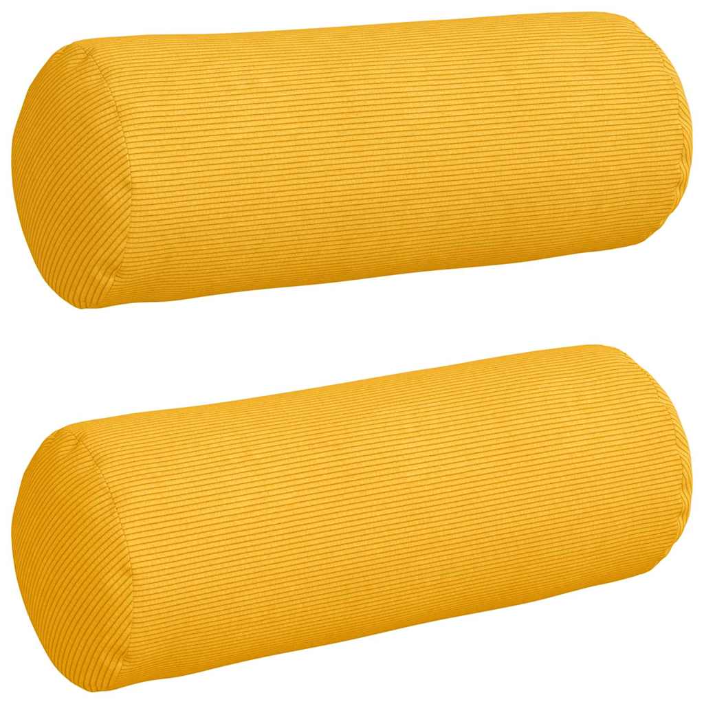 Valjkasti jastučići 2 pcs Svijetlo žuta Ø 25 x 70 cm