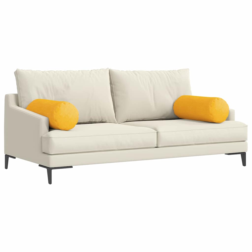 Valjkasti jastučići 2 pcs Svijetlo žuta Ø 25 x 70 cm