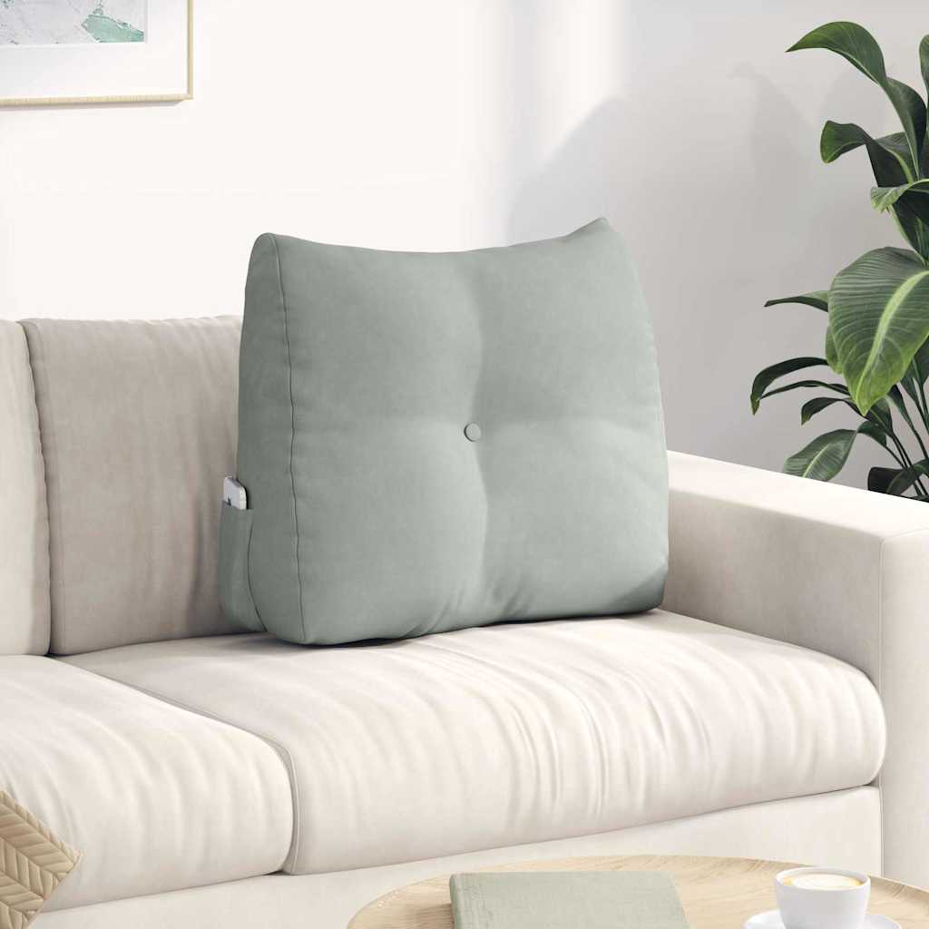 Jastuk za leđa Svijetlo siva 60 x 24 x 50 cm Baršun