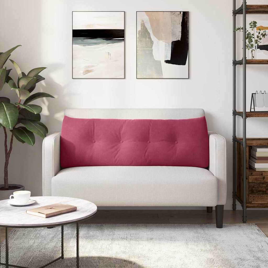 Jastuk za leđa Vinska crvena 140 x 24 x 50 cm Baršun