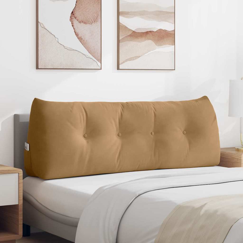 Jastuk za leđa Smeđa 140 x 24 x 50 cm Baršun