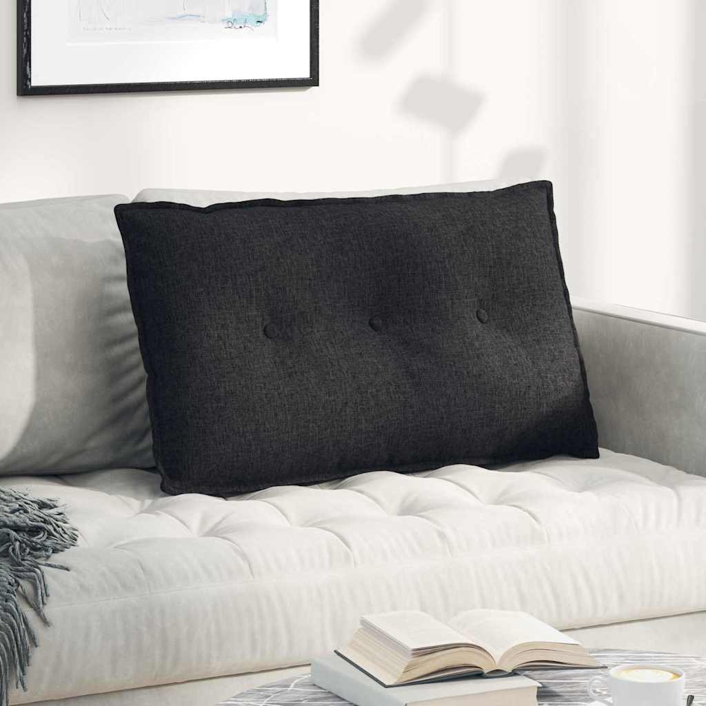 Jastuk za leđa Crna 80 x 19 x 50 cm tkanina