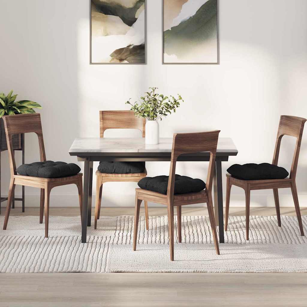Jastučići za sjedenje 4 pcs Crna 40 x 40 x 12 cm tkanina