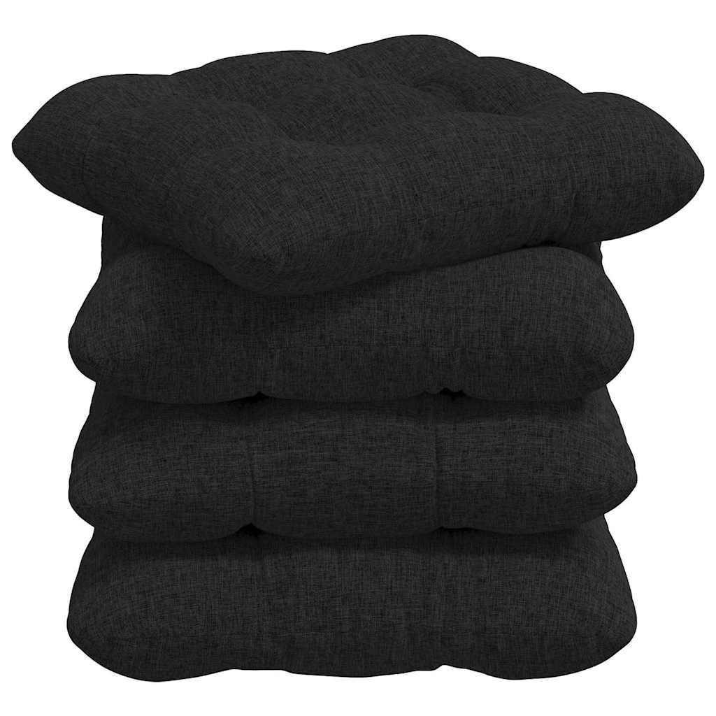 Jastučići za sjedenje 4 pcs Crna 40 x 40 x 12 cm tkanina
