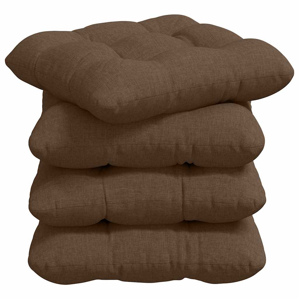 Jastučići za sjedenje 4 pcs Smeđa 40 x 40 x 12 cm tkanina