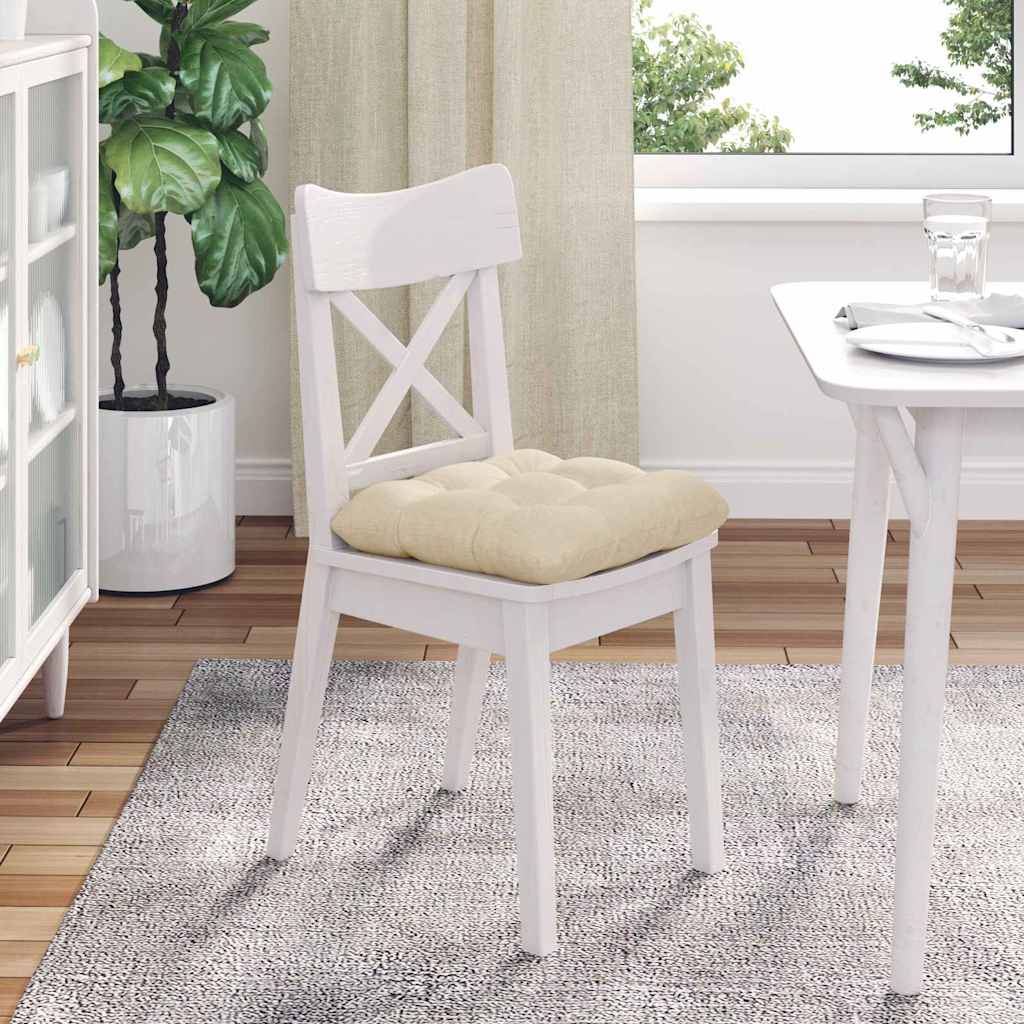 Jastučići za sjedenje 4 pcs Krema 40 x 40 x 12 cm tkanina