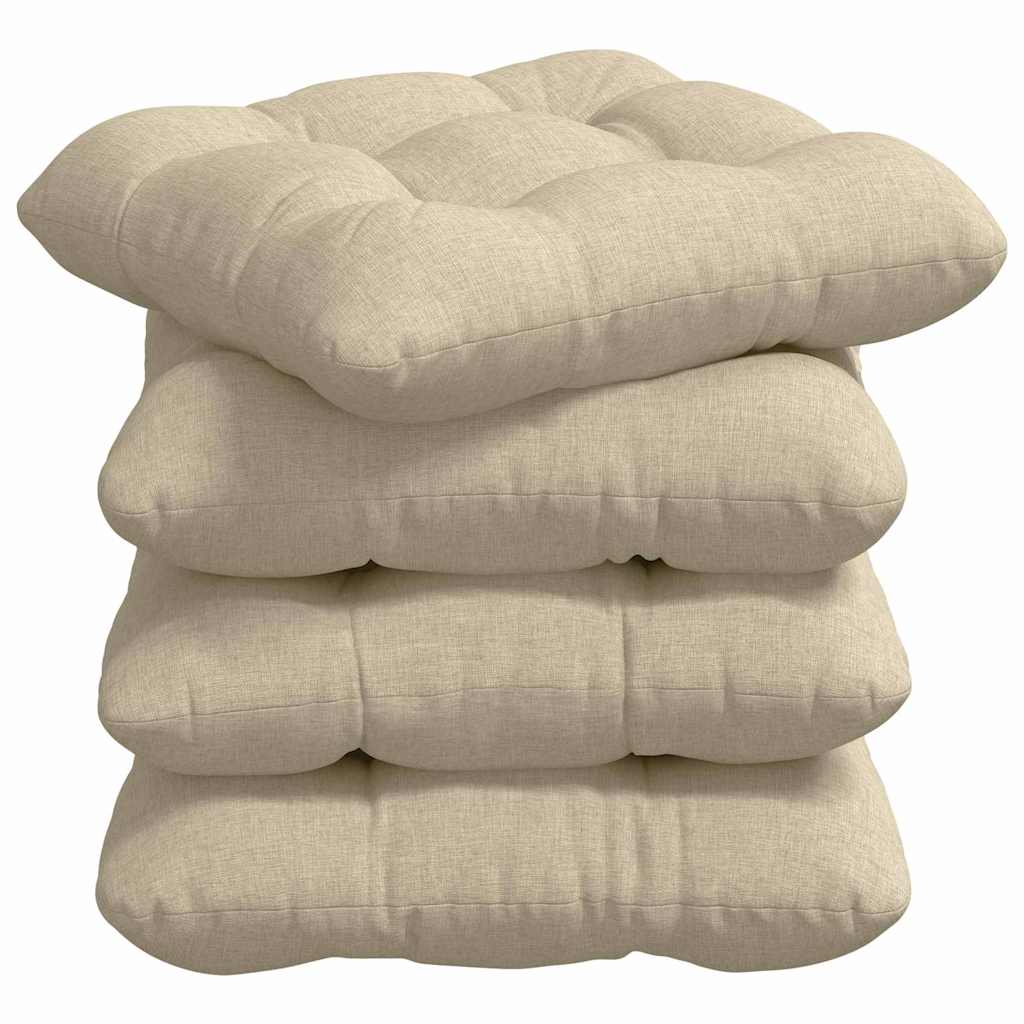 Jastučići za sjedenje 4 pcs Krema 40 x 40 x 12 cm tkanina