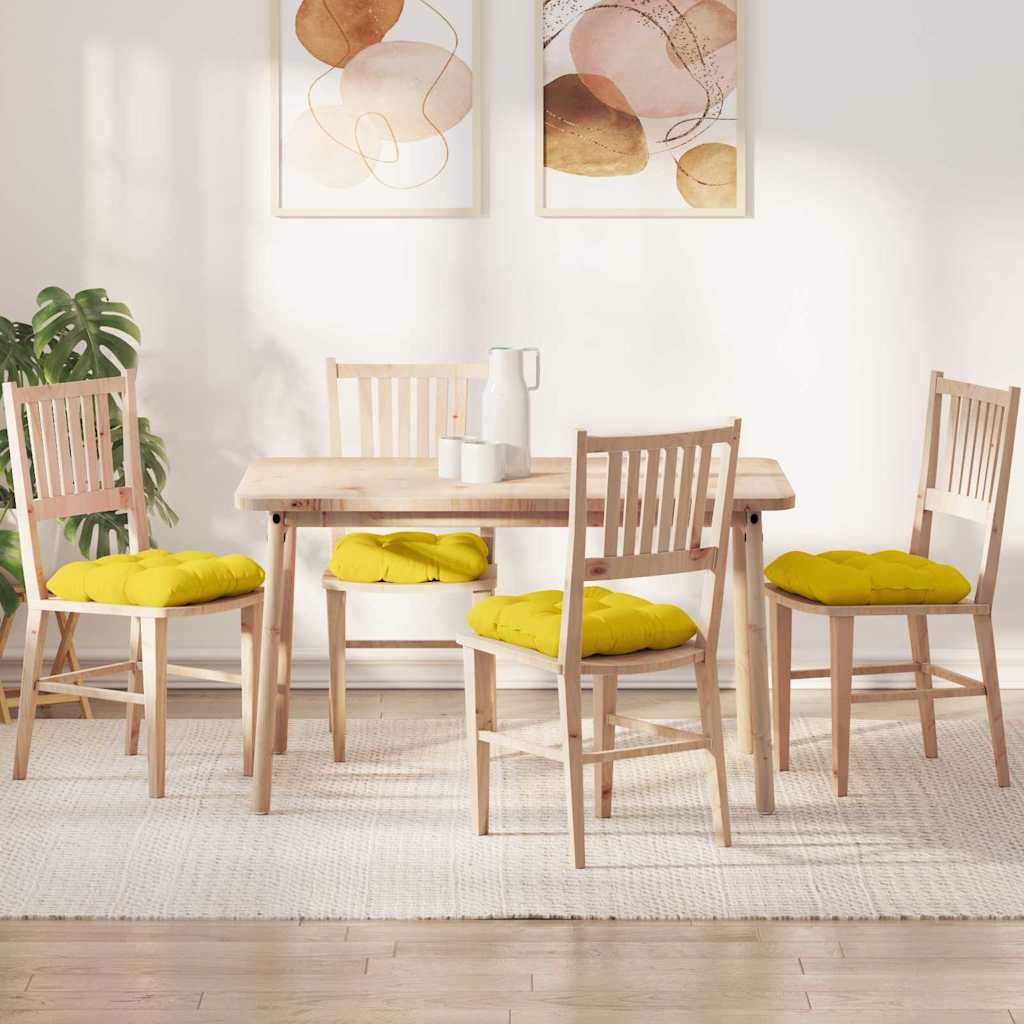 Jastučići za sjedenje 4 pcs Svijetlo žuta 40 x 40 x 12 cm