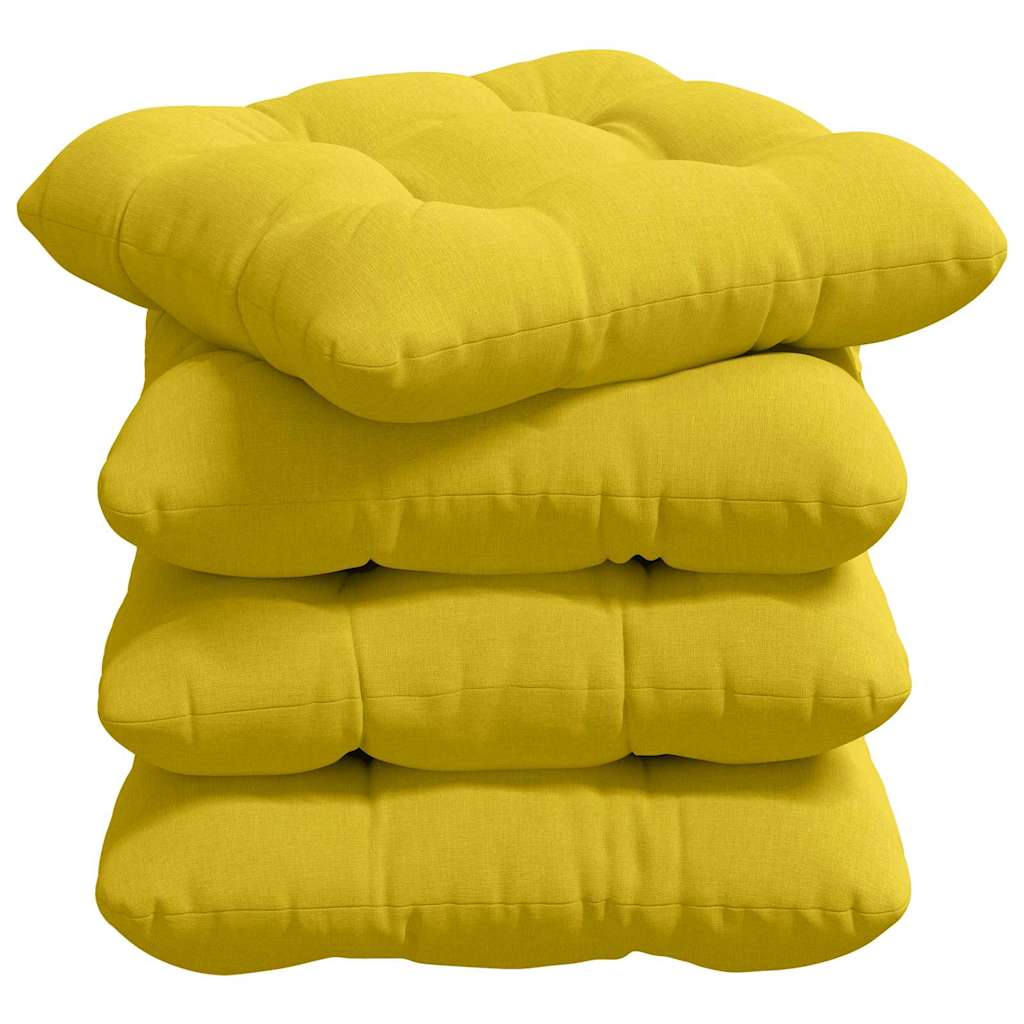 Jastučići za sjedenje 4 pcs Svijetlo žuta 40 x 40 x 12 cm