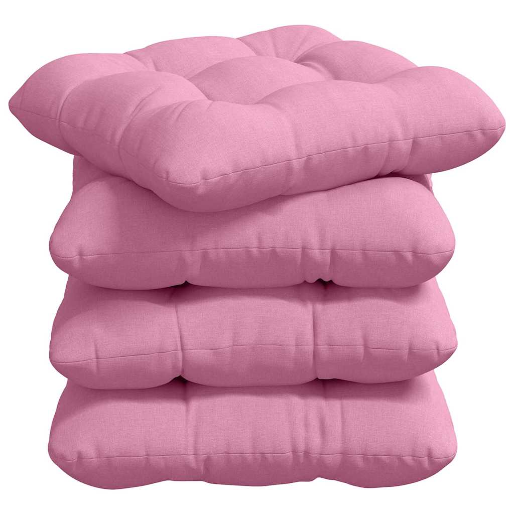 Jastučići za sjedenje 4 pcs Ružičasta 40 x 40 x 12 cm tkanina