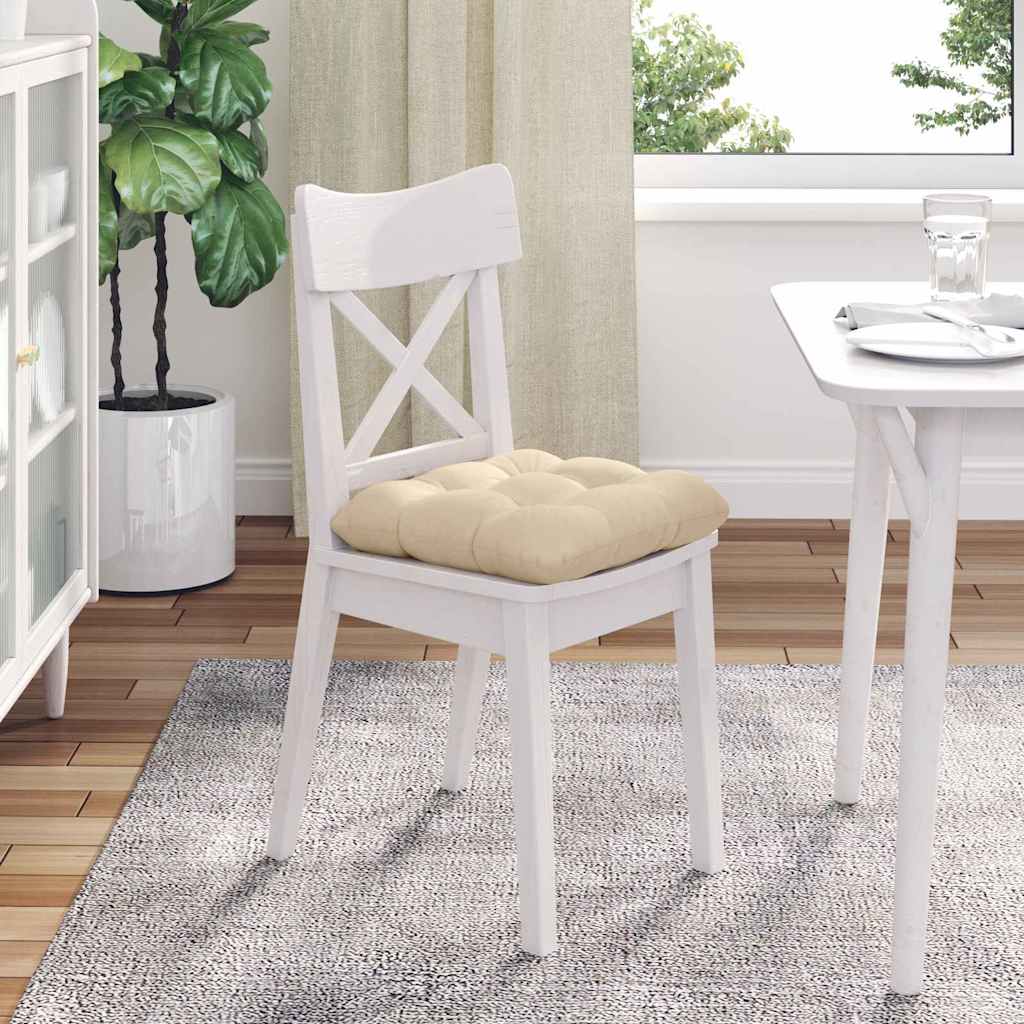 Jastučići za sjedenje 4 pcs Krema 40 x 40 cm Mikrofiber tkanina