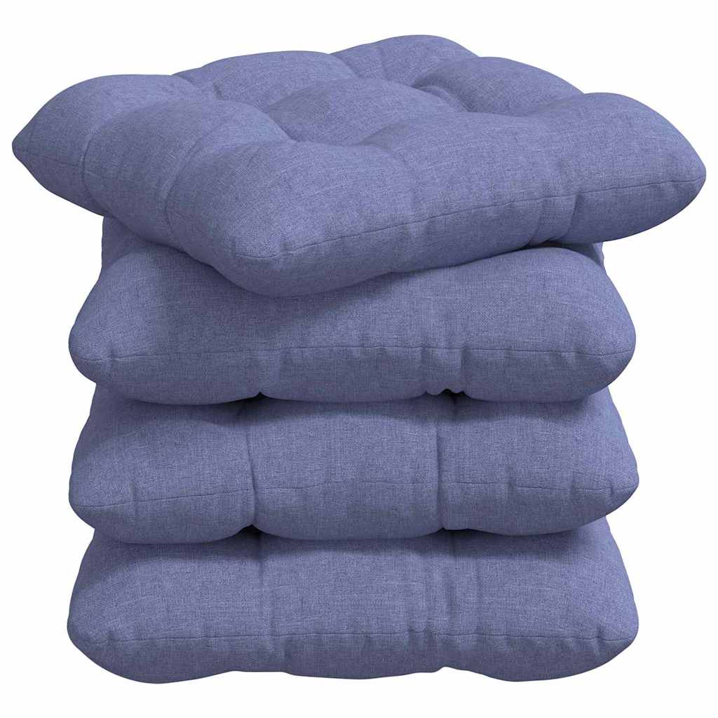 Jastučići za sjedenje 4 pcs Traper plava 45 x 45 x 12 cm