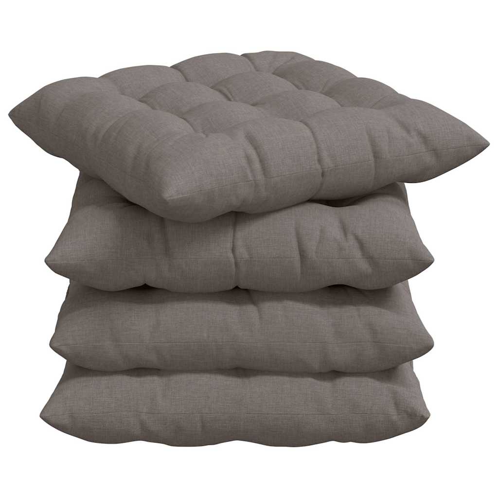 Jastučići za sjedenje 4 pcs Sivo-smeđa 40 x 40 x 6 cm tkanina