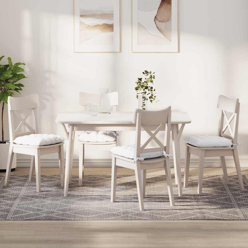 Jastučići za sjedenje 4 pcs Bijelo 40 x 40 x 6 cm tkanina