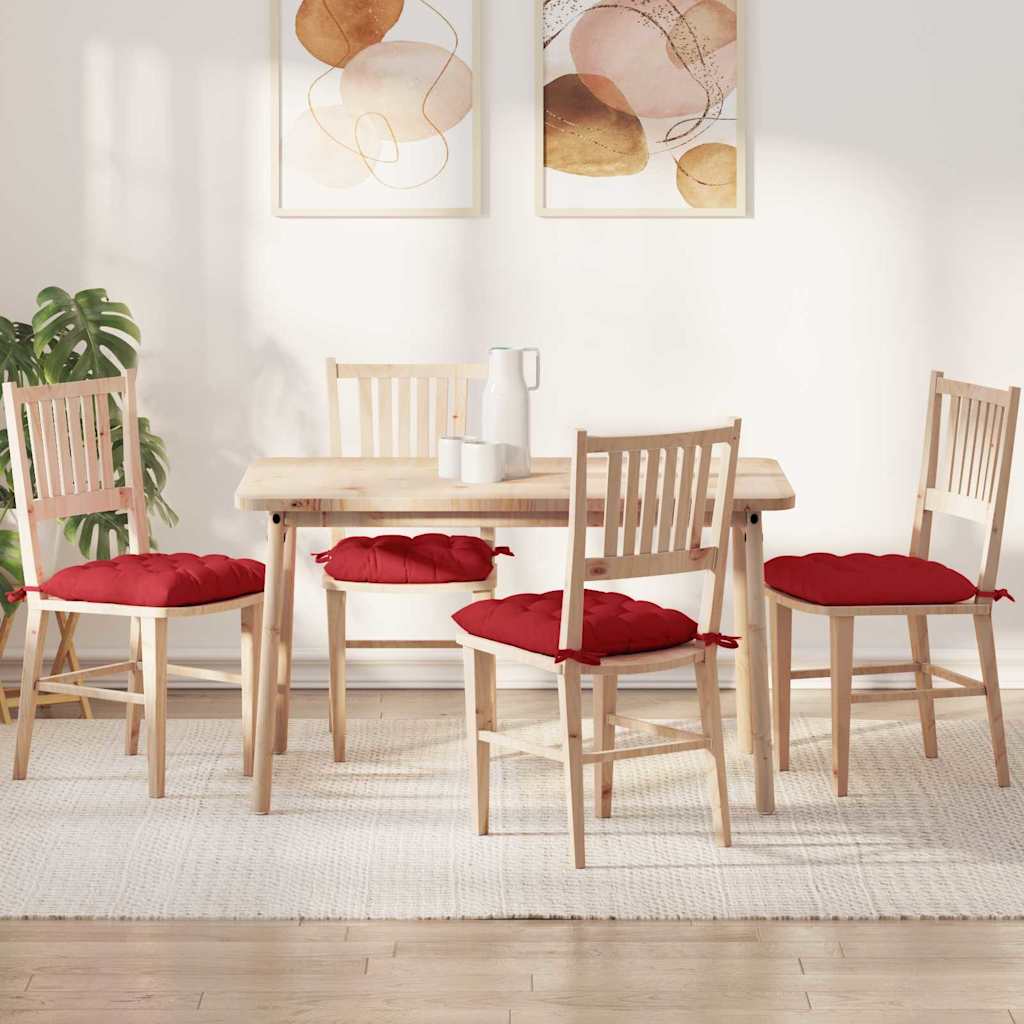 Jastučići za sjedenje 4 pcs Crvena 40 x 40 x 6 cm tkanina