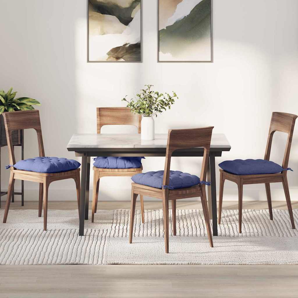Jastučići za sjedenje 4 pcs Traper plava 40 x 40 x 6 cm tkanina