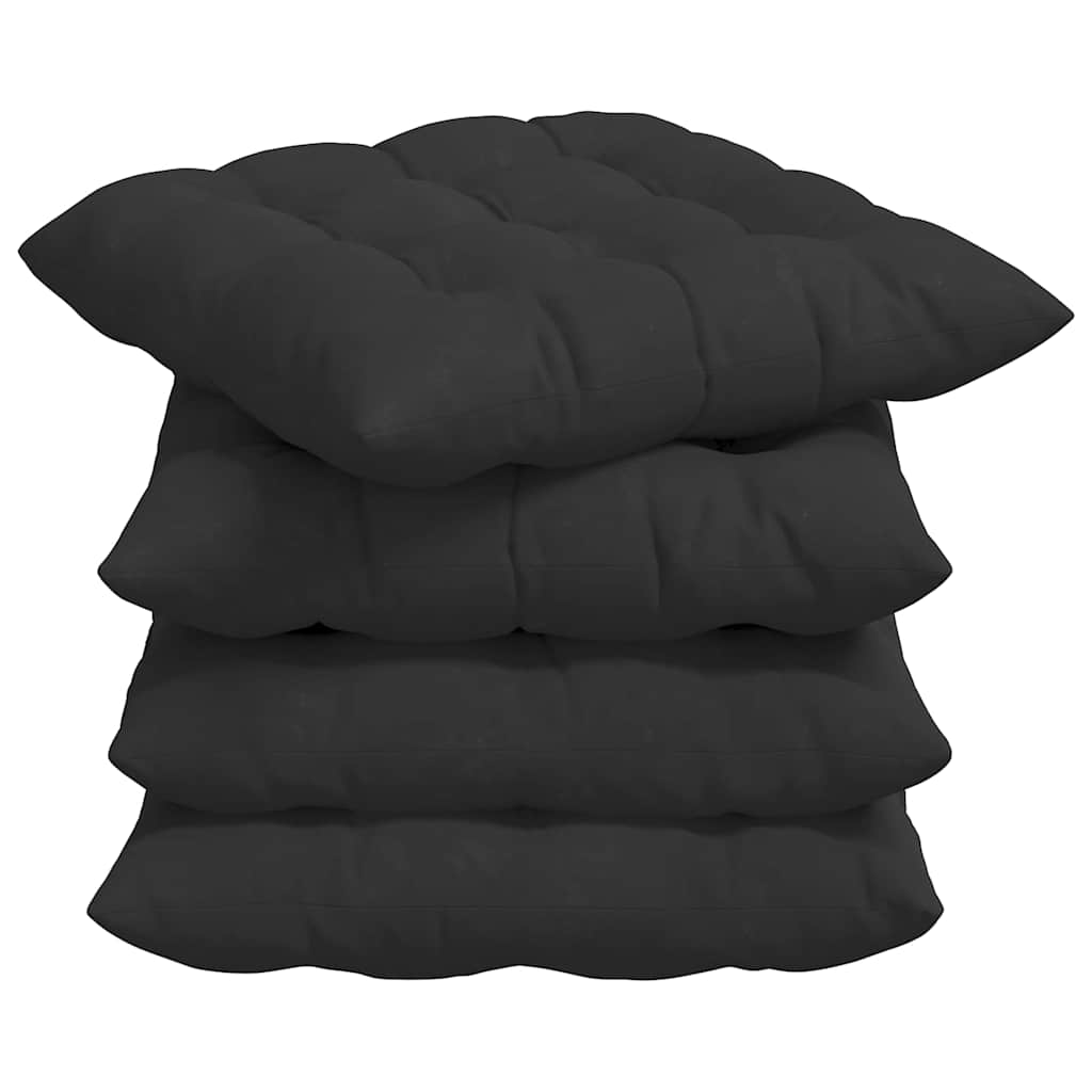 Jastučići za sjedenje 4 pcs Crna 40 x 40 x 6 cm Mikrofibra