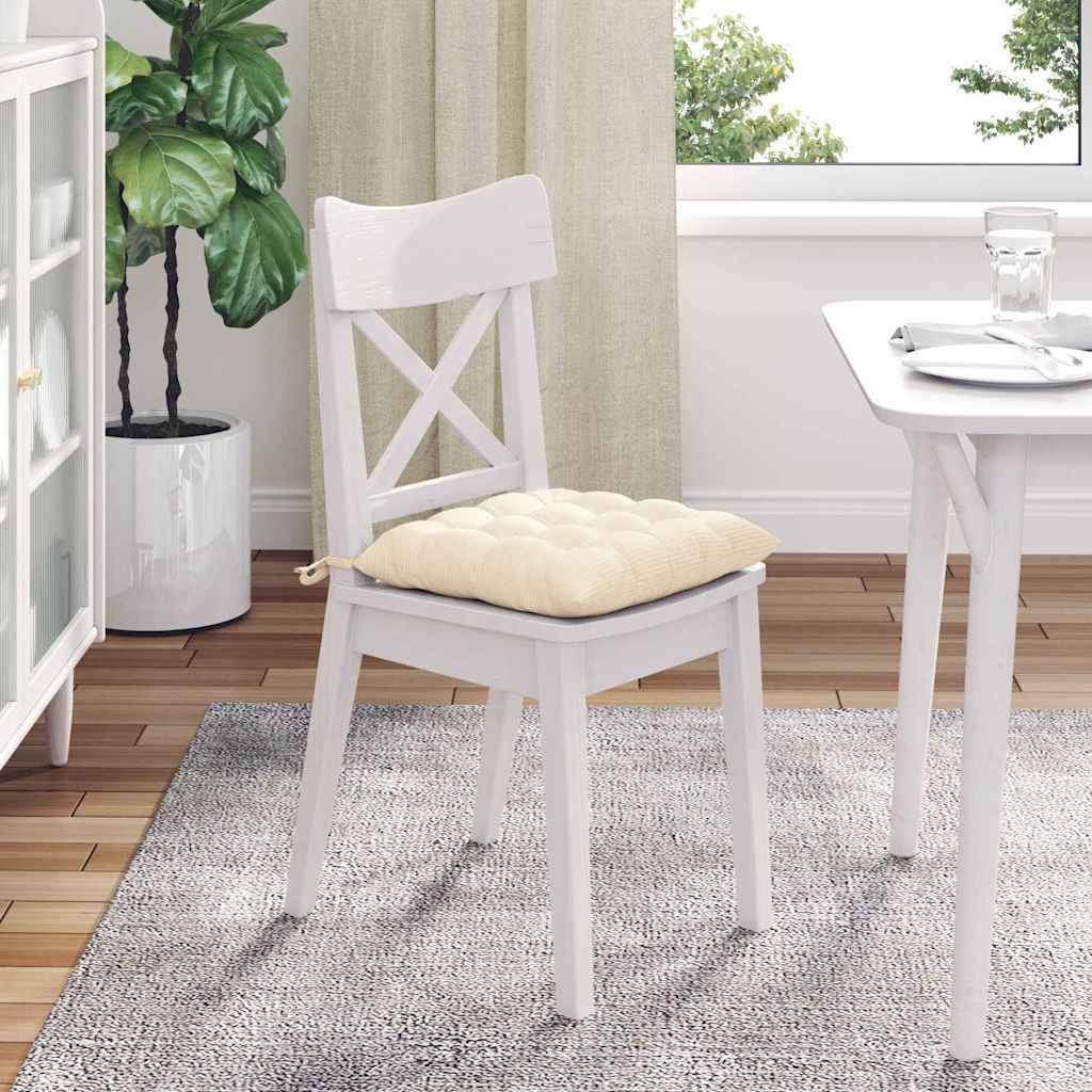 Jastučići za sjedenje 4 pcs Krema 40 x 40 x 6 cm