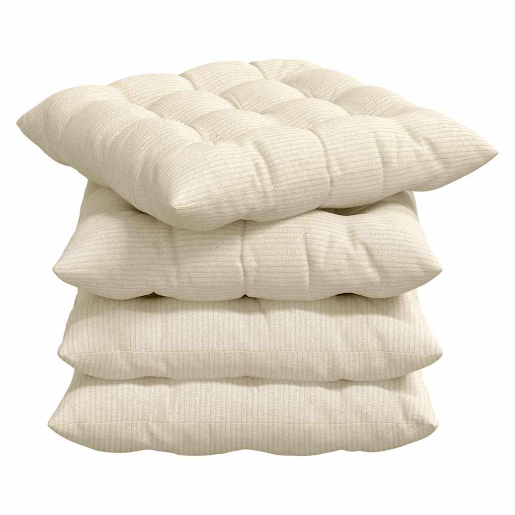 Jastučići za sjedenje 4 pcs Krema 40 x 40 x 6 cm