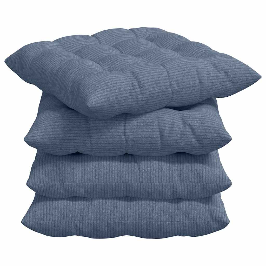 Jastučići za sjedenje 4 pcs Plava 40 x 40 x 6 cm