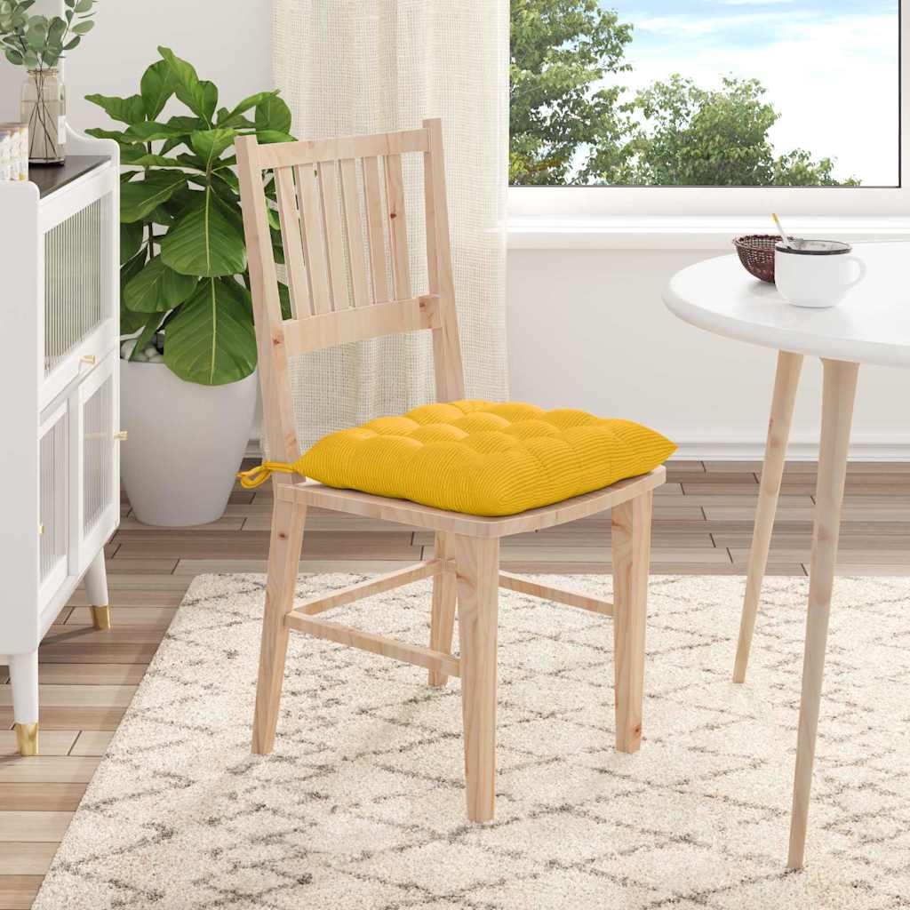Jastučići za sjedenje 4 pcs Svijetlo žuta 40 x 40 x 6 cm